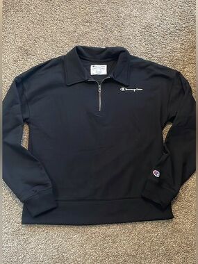 Champion Black Quarter-Zip Sweatshirt